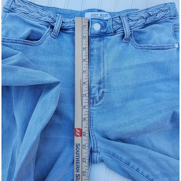Judy Blue Wide Leg Fit Light Wash Braided Waistband Jean Size 13/31 Style #88332 - Picture 6 of 10
